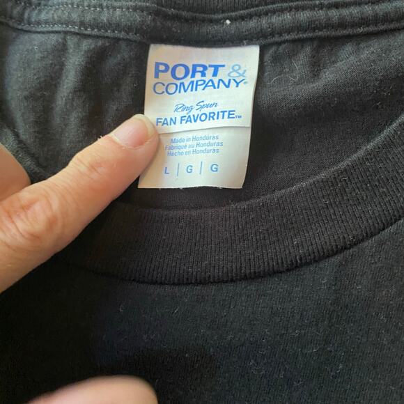 Grinch Christmas Tree Graphic Tee Port & Company L Black Holiday Shirt - Picture 4 of 4